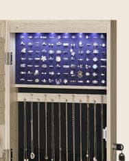 VASAGLE Rustikalna viseča omarica za nakit z ogledalom JJC093M01