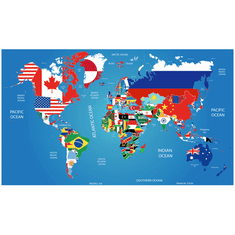 Luniks Svetovni zemljevid za praskanje- zastave
