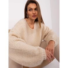 RUE PARIS Ženski pulover s širokimi rokavi AMALA svetlo bež LC-SW-3020.10P_404643 Univerzalni