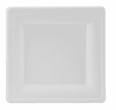 eko krožniki, kvadratni 26 x 26 cm, beli, 50 kosov
