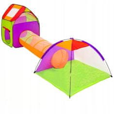 Northix Otroška igrača - šotor + tunel + hiša + 200 žog 
