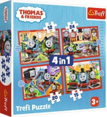 Trefl Puzzle Lokomotivček Tomaž 4v1 (12,15,20,24 kosov)