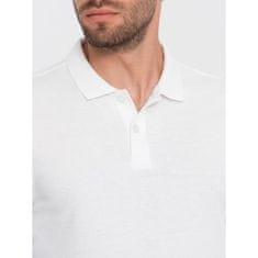 OMBRE Moška polo majica z dolgimi rokavi V1 OM-POBL-0114 bela MDN124053 S