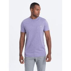OMBRE Moška pletena majica z žepom V1 S1621 vijolična MDN124111 L