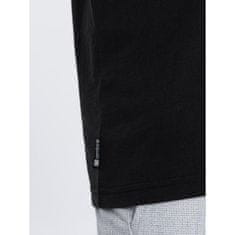 OMBRE Moška pletena majica z žepom V5 S1621 črna MDN124113 L