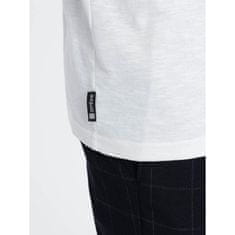 OMBRE Moška pletena majica z žepom V7 S1621 ecru MDN124114 S