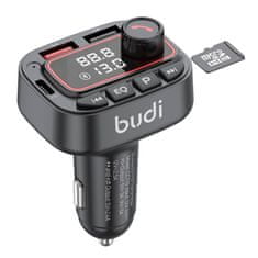 Budi Oddajnik FM Budi s polnilnikom 42 W, Bluetooth 5.0, USB-C PD, microSD (črn)