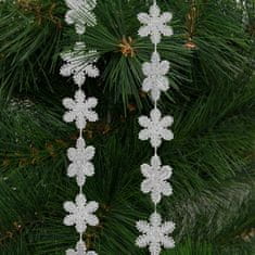 Family Božični okrasni trak - snežinka - 2,7 m - srebrna