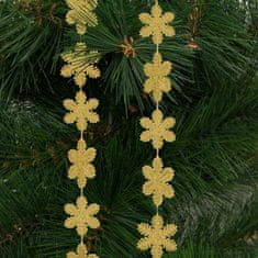 Family Božični okrasni trak - snežinka - 2,7 m - zlata