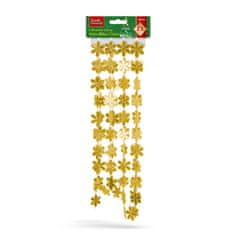 Family Božični okrasni trak - snežinka - 2,7 m - zlata