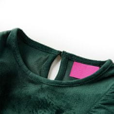Greatstore Otroška bluza z naborki temno zelena 128