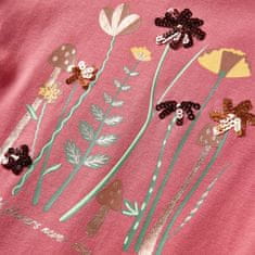 shumee Otroška majica z dolgimi rokavi starinsko roza 116