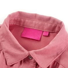 Greatstore Otroška bluza z balonastimi rokavi starinsko roza 116
