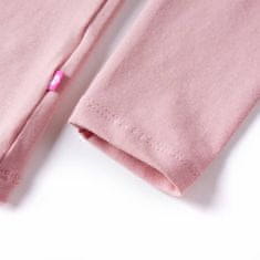 shumee Otroška majica z dolgimi rokavi svetlo roza 140