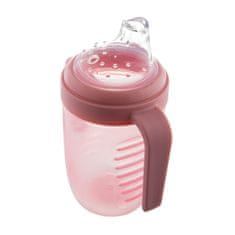Canpol babies Skodelica za pitje brez doziranja s silikonskim napajalnikom 220 ml roza