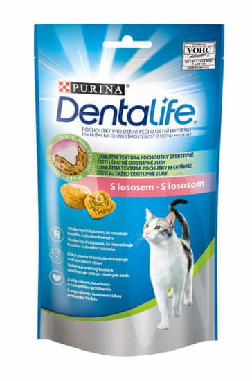 DentaLife Dentalife Cat priboljški za mačke z lososom, 8x 40 g