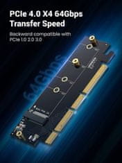 Ugreen M.2 PCIe NVME M-Key na PCIe 4.0 x16 adapter s hladilnikom - box