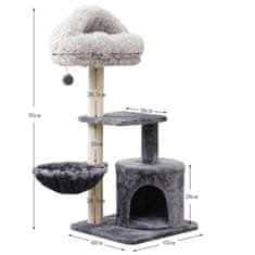 Mersjo Praskalnik za mačke, hiša, postelja Penthouse 95 cm