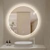S6 Steklarstvo Šest Okroglo LED kopalniško ogledalo S618A, fi 80cm