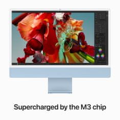 Apple iMac 24 računalnik, M3, 10C GPU, 8 GB, SSD256GB, modra