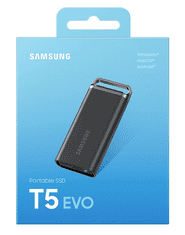 Samsung T5 Evo prenosni SSD, 8 TB, USB 3.2 Gen 1, črn (MU-PH8T0S/EU)