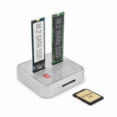 Delock čitalec in presnemovalec diskov USB 3.2 TipC za M.2 NVMe PCIe+SATA 64138