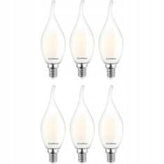 LUMILED 6x LED žarnica E14 BA35 7W = 60W 770lm 3000K Toplo bela 360° Filament mlečni mehurček