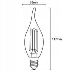 LUMILED 6x LED žarnica E14 BA35 7W = 60W 770lm 3000K Toplo bela 360° Filament mlečni mehurček