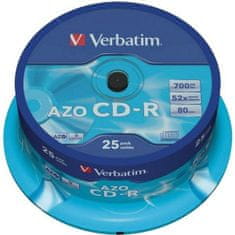 slomart cd-r verbatim azo crystal 25 kosov 700 mb 52x