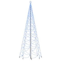 Vidaxl Novoletno drevesce s kovinskim stebrom 1400 modrih LED lučk 5 m