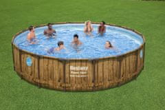 Bestway Montažni bazen Power Steel Swim Vista | 549 x 122 cm z vzorcem lesa s kartušno filtrsko črpalko