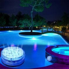 Netscroll Komplet 4-ih vodoodpornih LED lučk, daljinsko upravljanje, podvodne lučke so idealne za bazene, akvarije, fontane, zabave, ustvarjanje magičnega ambienta, večbarvne bazenske lučke, GlowWaterLights