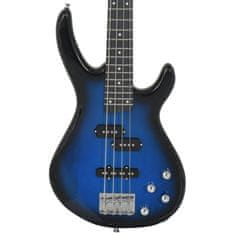 shumee Električna bas kitara za začetnike s torbo modro črna 4/4 46"