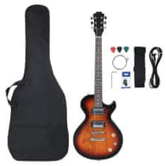 shumee Električna kitara za začetnike s torbo rjava in črna 4/4 39"