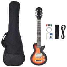Greatstore Otroška električna kitara s torbo rjava in črna 3/4 30"