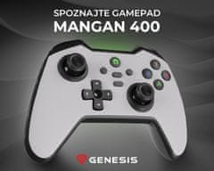 Genesis Mangan 400 brezžični igralni plošček, Windows/Andoid/iOS, bel