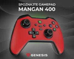 Genesis Mangan 400 brezžični igralni plošček, Windows/Android/iOS, torbica, rdeč