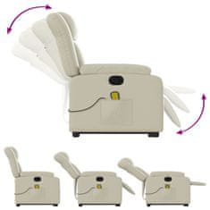 shumee Električni masažni stol s funkcijo vstajanja krem umetno usnje