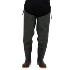 Vidaxl Ribiške hlače s škornji temno zelene velikost 39