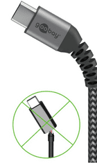 Goobay napajalni kabel, USB-C na USB-C, 1m, 60W, črn (49302)