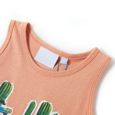 Greatstore Otroška majica brez rokavov kaktus svetlo oranžna 116