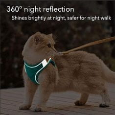 Netscroll Udoben oprsnik - nastavljiv oprsnik za sprehajanje mačk, zračni kvalitetni materiali, odsevni trakovi za nočno varnost, enostaven za nošenje, popoln za zunanje pustolovščine z vašo mačko, CatVest
