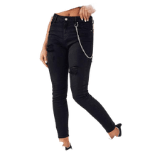 Dstreet Ženske hlače iz džinsa ALEX črne uy1881 L
