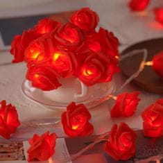 HOME & MARKER® LED luči na traku z vrtnicami (2 m) | LUMEROSE Rdeča