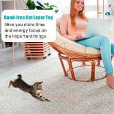 Netscroll Interaktivna igrača za mačke, nosljiv samodejni laserski kazalnik, polnilna in brezročna, spodbuja naravne lovske nagone, zabavna in varna vadba za notranje mačke, prosti čas za vas, CollarLaser