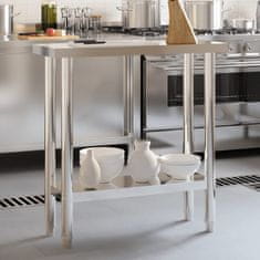 Greatstore Kuhinjska delovna miza 82,5x30x85 cm nerjaveče jeklo
