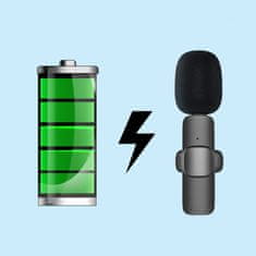 Hoco Brežični mikrofon za pametni telefon USB-C 2 kosa za vloge, TikTok, facebook, YouTube črn