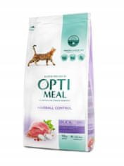 OptiMeal Suha hrana za mačke proti dlačicam z raco 10 kg