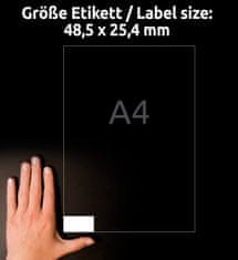 Avery Zweckform univerzalne etikete 4780, 48.5 x 25.4 mm, Ultragrip, 1000 + 200 brezplačnih etiket/zavitek, A4, za tiskanje