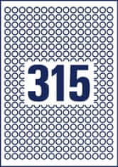 Avery Zweckform okrogle etikete 6221-10, premer 10 mm, 3150 etiket/zavitek, A4, za tiskanje